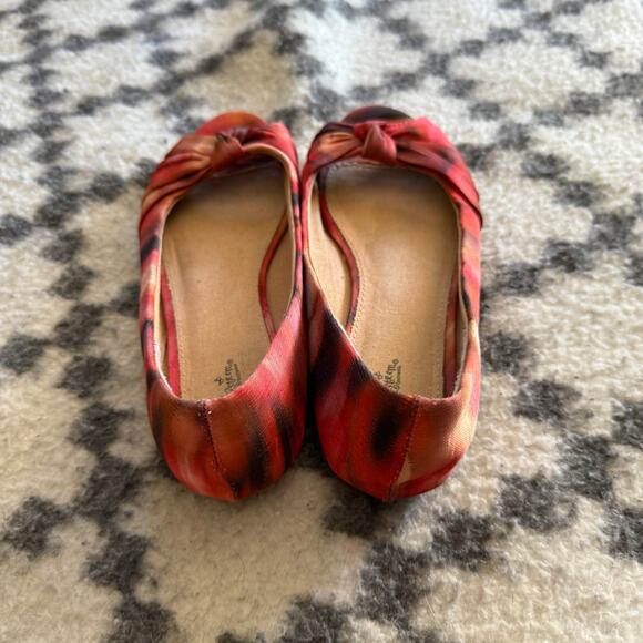 Self Esteem Peep Toe Flats‎ 7.5M Multicolor Twist Knot Ballet Y2K Aesthetic - Picture 3 of 6